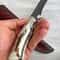 150 Layer Damascus Outdoor Knife With Natural Stag Horn Handle Leather Sheath 1