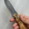 Real Damascus Hunting Knife 150 Layers Full Tang Bushcraft Knife Silverberry Wood Handle 1