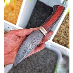 real damascus hunting knife 150 layers full tang camping bushcraft knife padauk wenge handle
