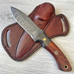 real damascus hunting knife 150 layers blacksmith made camping knife cocobolo wood handle
