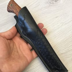handmade damascus heavy duty hunting knife – cocobolo & carbon fiber handle