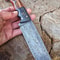 Handmade Damascus Heavy Duty Hunting Knife Cocobolo Carbon Fiber Handle 1