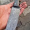 Handmade Damascus Heavy Duty Hunting Knife Cocobolo Carbon Fiber Handle 6