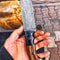 Handmade Damascus Heavy Duty Hunting Knife Cocobolo Carbon Fiber Handle 7