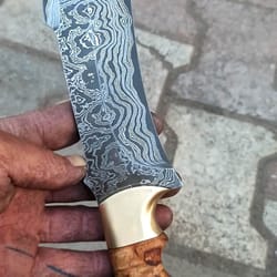 real damascus hunting knife 150 layers full tang survival camping knife chestnut wood handle