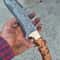Real Damascus Hunting Knife 150 Layers Full Tang Survival Camping Knife Chestnut Wood Handle 5