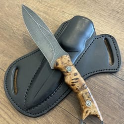 handmade damascus edc knife – chestnut wood handle hunting outdoor blade