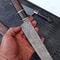 Real Damascus Chef Knife 150 Layers Blacksmith Made Kitchen Knife Walnut Cow Horn Handle 5