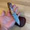 Real Damascus EDC Knife 150 Layers Full Tang Camping Knife Gloss Finished Chestnut Handle 1