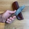 Handmade Damascus Bushcraft Knife Stag Horn Handle Outdoor Survival Blade 3