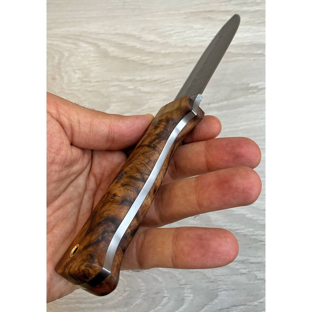 Real Damascus Bushcraft Knife 150 Layers Full Tang Side Draw Knife Chestnut Wood Handle 1