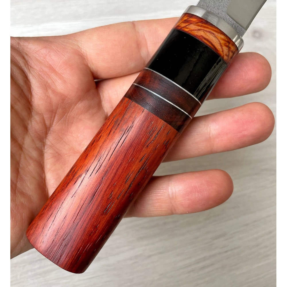 Puukko Knife N690 Steel Bushcraft Camping Knife Padouk Cow Horn Handle 6
