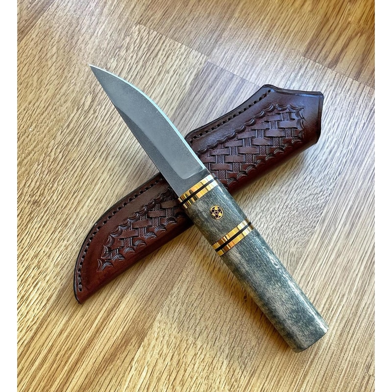 Premium N690 Steel Puukko Bushcraft Knife With Leather Sheath 9