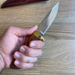 premium n690 steel puukko carving knife with maple wood & catalin handle
