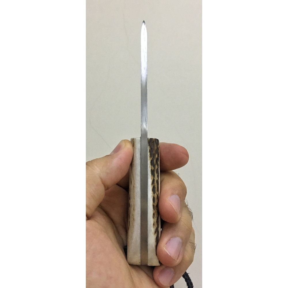 Mini Bushcraft Knife N690 Steel Full Tang EDC Camping Knife Stag Horn Handle 1