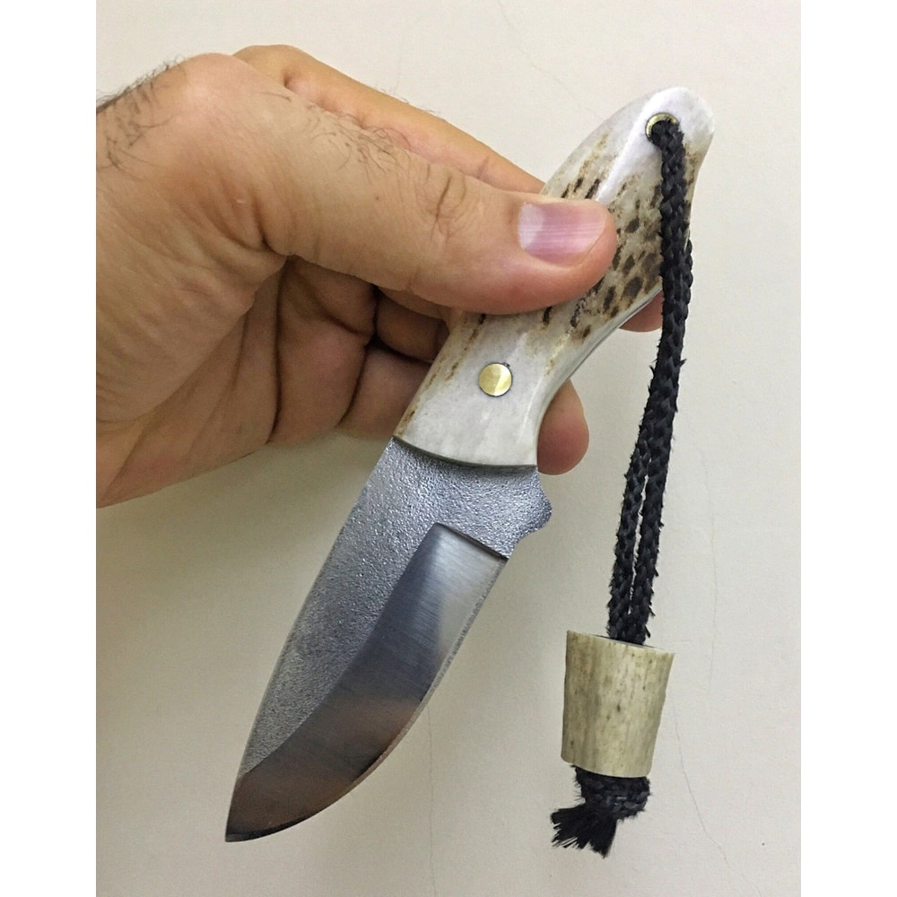 Mini Bushcraft Knife N690 Steel Full Tang EDC Camping Knife Stag Horn Handle 3