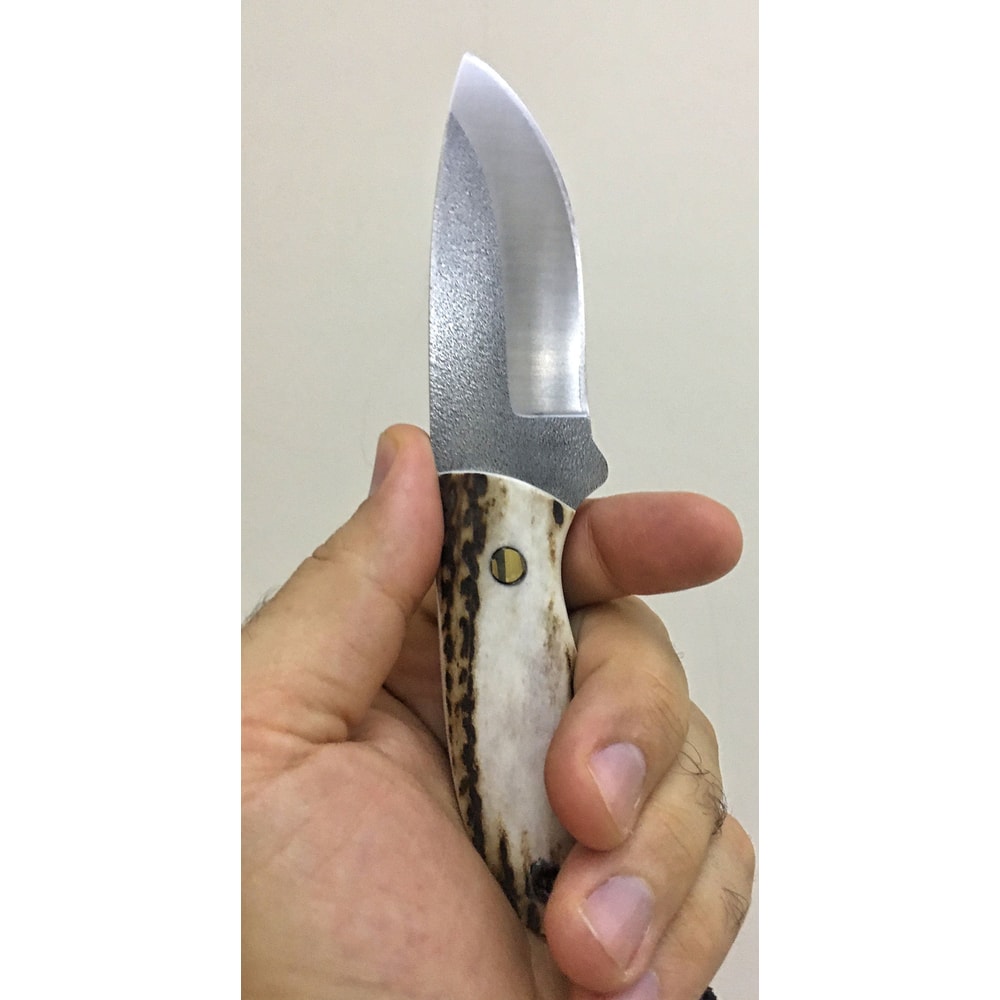 Mini Bushcraft Knife N690 Steel Full Tang EDC Camping Knife Stag Horn Handle 6