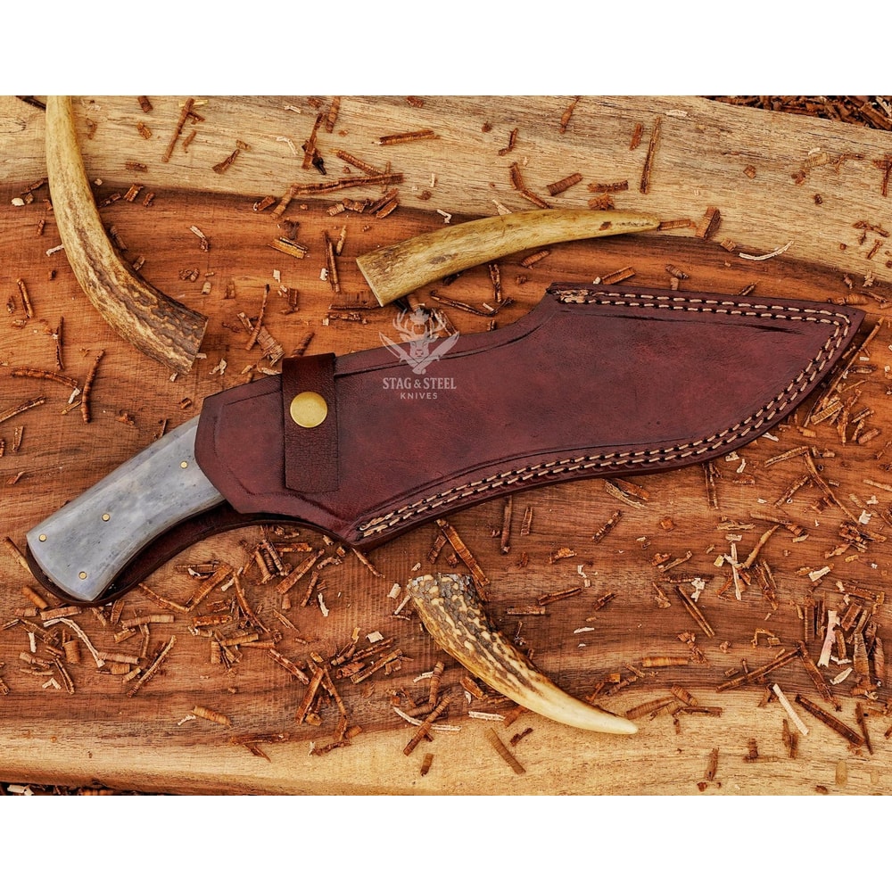Premium Damascus Outdoor Knife Handmade Gift For Outdoorsmen 6