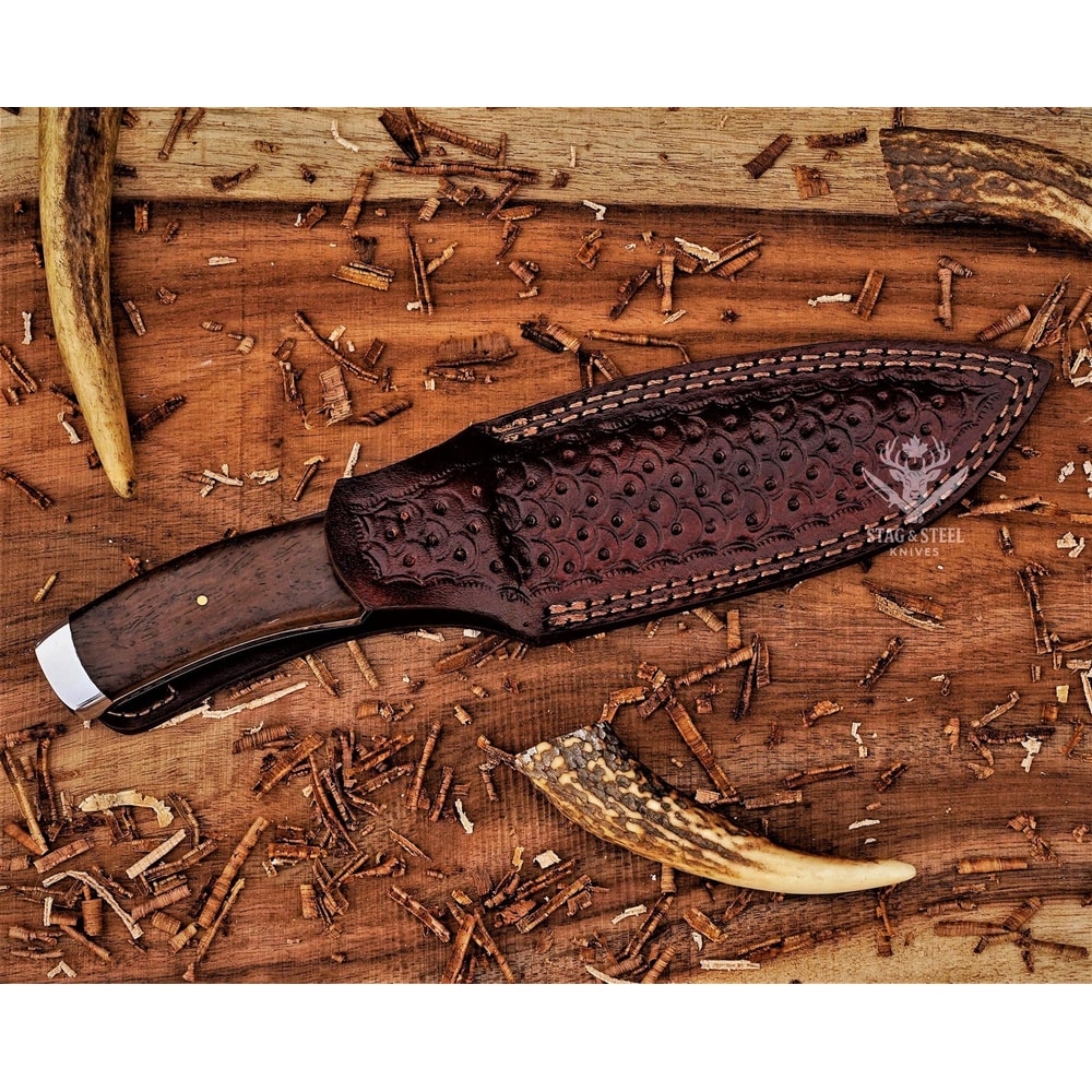 Classic Handmade Hunting Knife With Leather Sheath D2 Blade 2