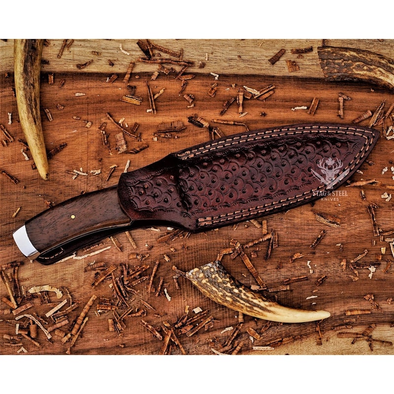 Classic Handmade Hunting Knife With Leather Sheath D2 Blade 2