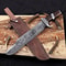 Predator Bowie Knife Damascus Steel Wenge Wood Handle Full Tang Survival Knife 5