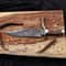 Premium Damascus Bowie Knife With Natural Antler Handle Leather Sheath 1
