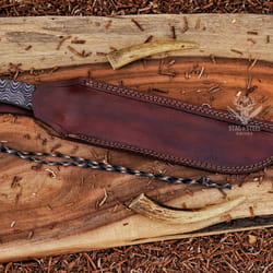 premium full tang machete knife with leather sheath