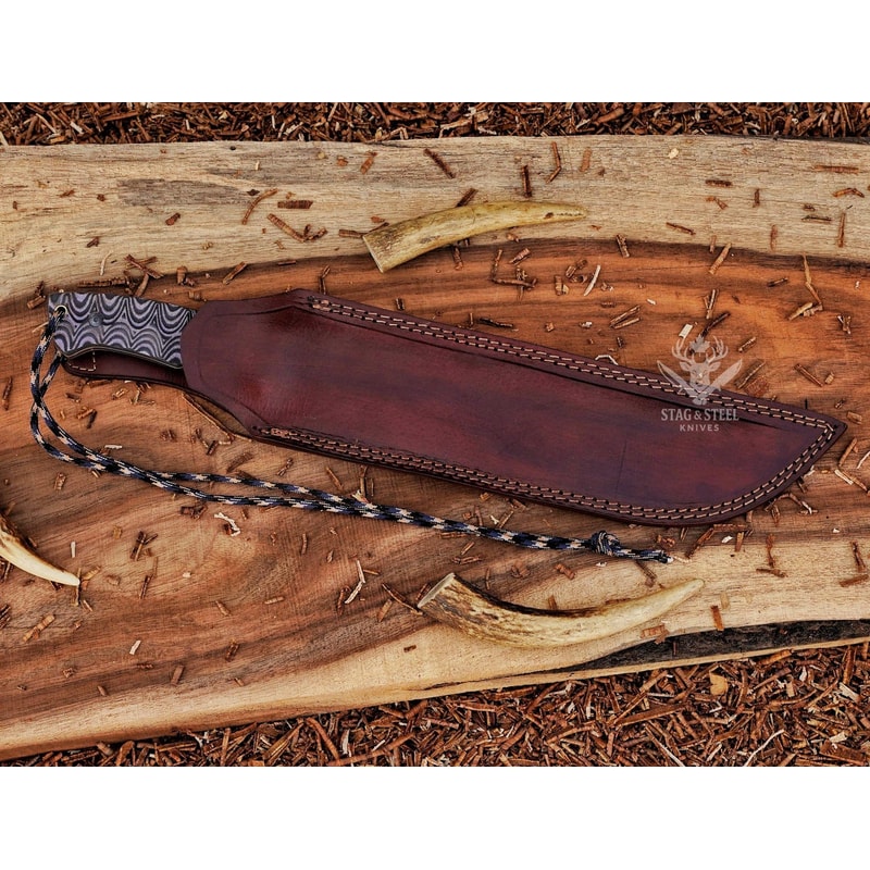 Premium Full Tang Machete Knife With Leather Sheath 0