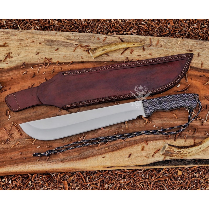 Premium Full Tang Machete Knife With Leather Sheath 2