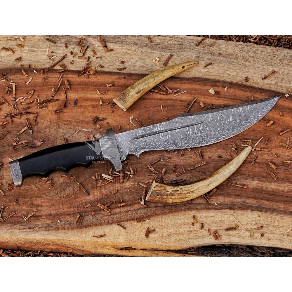 Premium Damascus Bowie Knife Handmade Hunting Collector Blade 3