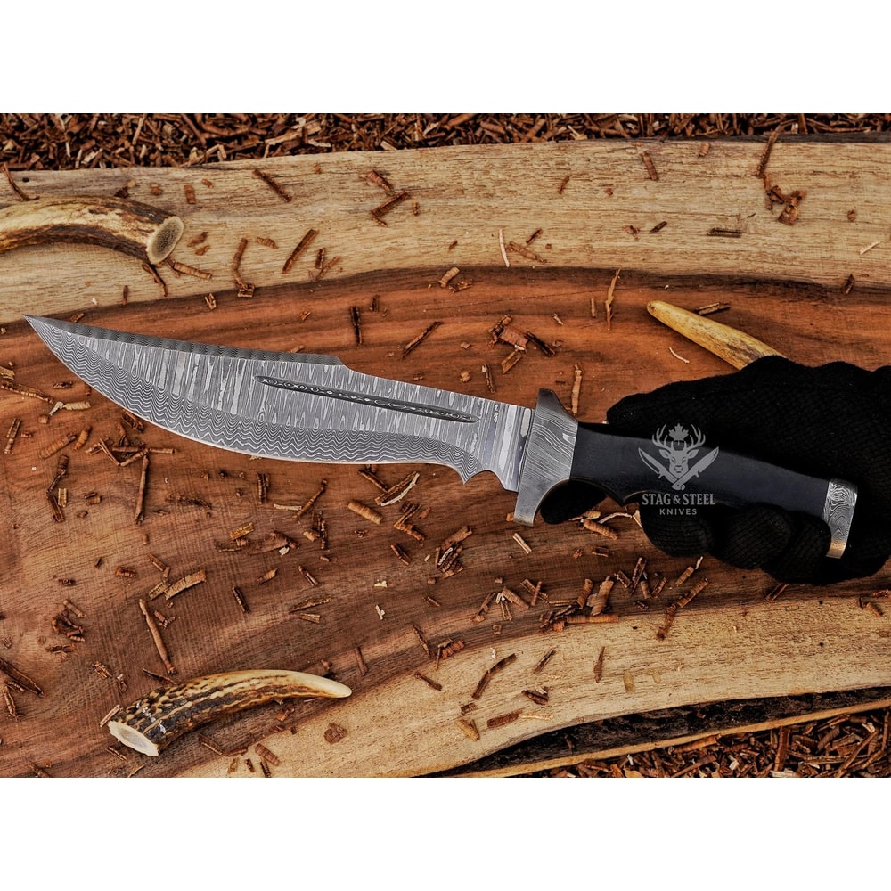 Premium Damascus Bowie Knife Handmade Hunting Collector Blade 4