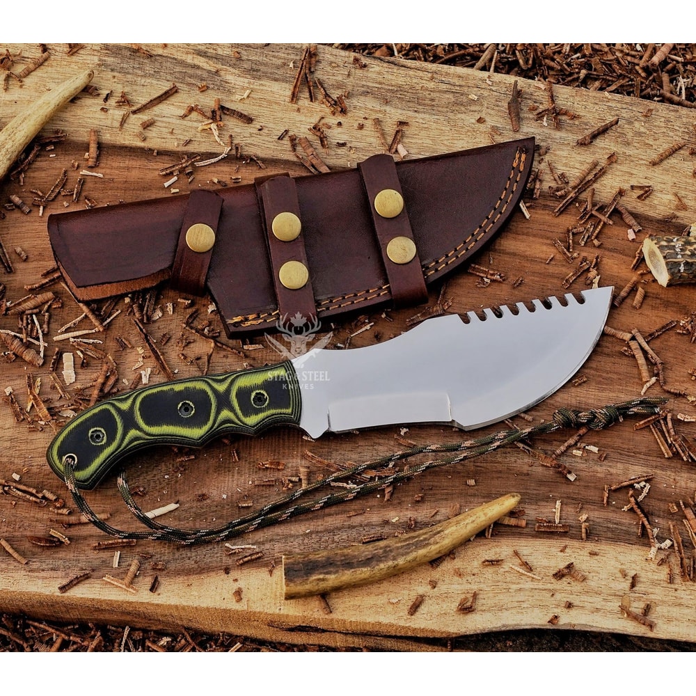 Outdoor Survival Tracker Knife With Durable D2 Steel Construction 0