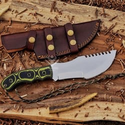 outdoor survival tracker knife with durable d2 steel construction