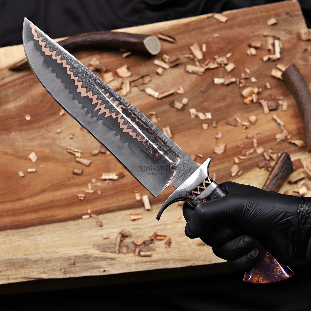 Handmade Copper Damascus Bowie Knife Aggressive Style Meets Premium Craftsmanship Wedding GIFT 4