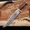 Copper Damascus Steel Bowie Knife Full Tang With Genuine Stag Handle Leather Sheath 2