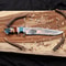 Luxury Copper Damascus Bowie Knife With Turquoise Resin Handle Handmade Collector Blade 4