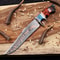 Luxury Copper Damascus Bowie Knife With Turquoise Resin Handle Handmade Collector Blade 0