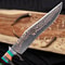 Premium Damascus Steel Bowie Knife Double Guard With Turquoise Resin Grip 3