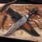 Premium Damascus Steel Bowie Knife Double Guard With Turquoise Resin Grip Wedding GIFT 0