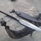 Handmade High Carbon Steel Spear 32 Inch With Rosewood Handle Leather Sheath 0