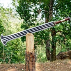 hand forged konda sword high carbon steel with rosewood handle & leather sheath | wedding gift