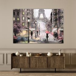 paris oil painting canvas art, paris print, paris wall art, paris canvas wall art, paris painting, eiffel tower wall art