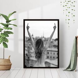 november night vintage moody moonlight landscape antique painting mystery woman canvas print poster frame moody dark aca