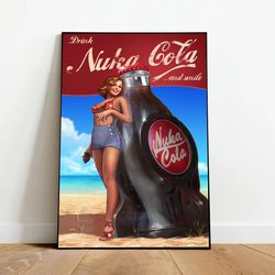fallout, nuka cola poster, canvas wall art, rolled canvas print, canvas wall print, game poster