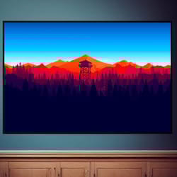 firewatch landscape poster, canvas wall art, rolled canvas print, canvas wall print, game poster-1