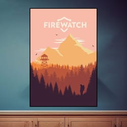 firewatch landscape poster, canvas wall art, rolled canvas print, canvas wall print, game poster-2