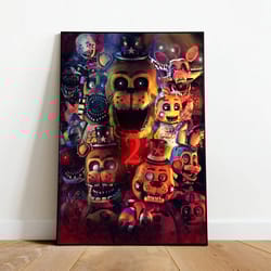 five nights at freddy's poster, canvas wall art, rolled canvas print, canvas wall print, game poster