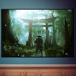 ghost of tsushima poster, canvas wall art, rolled canvas print, canvas wall print, game poster-1