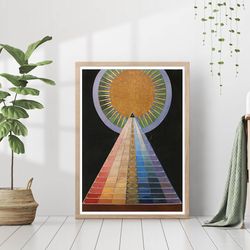 hilma af klint altarpiece modern abstract art pyramid chakras canvas poster frame printed famous painting bright colorfu