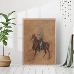 horse vintage animal sketch antique drawing print canvas poster framed rustic farmhouse wall art countryside equestrian